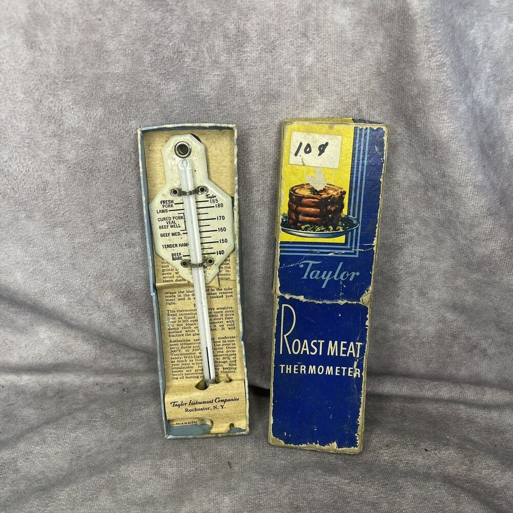 Vintage Taylor Roast Meat and Poultry Thermometer & Original Box